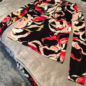 BOLD elements Multicolor Abstract Long Sleeve Blouse